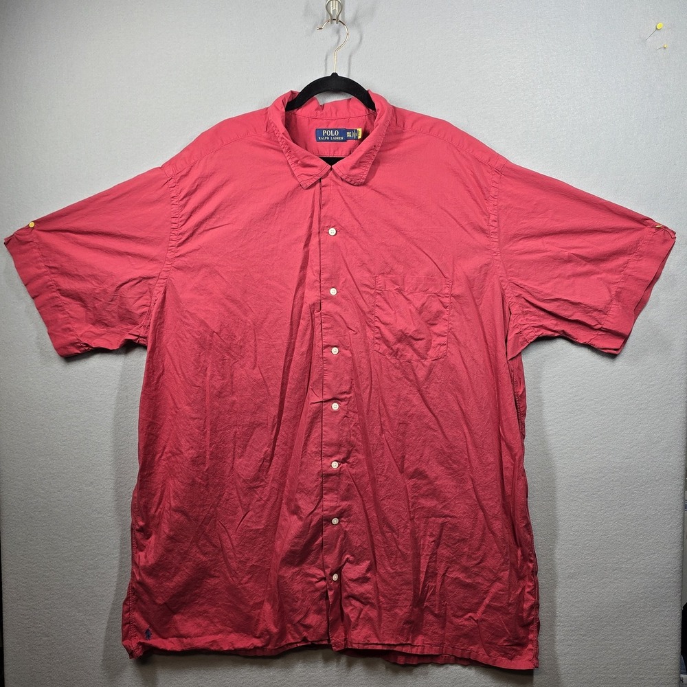 Polo Ralph Lauren‎ Shirt Mens 3XLT Red Short Sleeve Classic Fit Pony Logo Cotton
